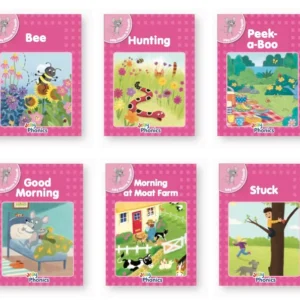 Jolly Phonics Pink Readers – Inky Mouse & Friends (6 Decodable Books, Precursive Letters)