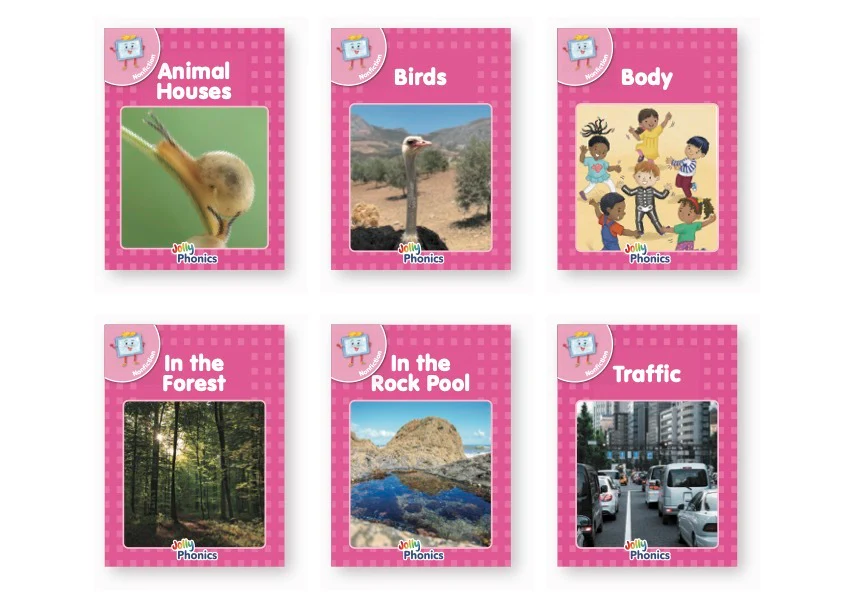 Jolly Phonics Pink Readers – Non Fiction - 6 Books, Precursive Letters