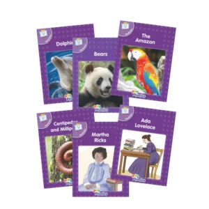 Jolly Phonics Purple Readers – Non-Fiction Reading Practice Books (Set of 6, Precursive Letters)